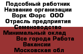 Подсобный работник › Название организации ­ Ворк Форс, ООО › Отрасль предприятия ­ Семеноводство › Минимальный оклад ­ 30 000 - Все города Работа » Вакансии   . Московская обл.,Звенигород г.